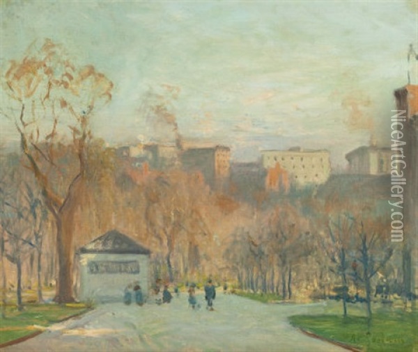 In Public Garden, Boston Oil Painting - Arthur Clifton Goodwin