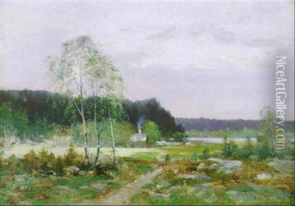 Hallandskt Landskap Oil Painting - Johan Severin Nilsson