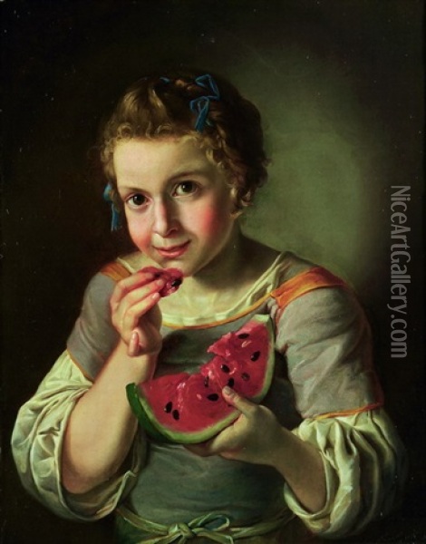 Die Melonenesserin Oil Painting - Giacomo Ceruti
