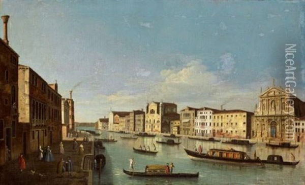 Le Grand Canal A Venise A Hauteur Des Scalzi Et De San Simeone Minore Oil Painting -  Master of the Langmatt Foundation Views