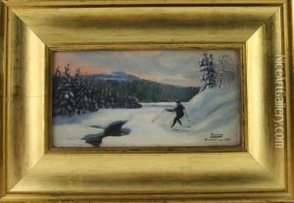 Winterlandschaft In Braunlage Oil Painting - Ferdinand Thomas