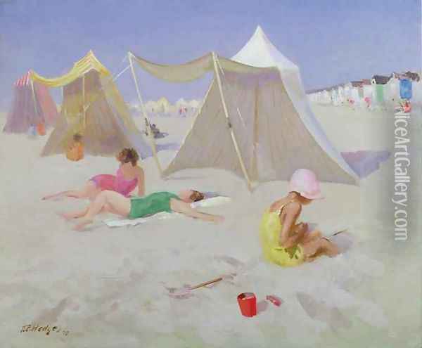 Beach scene Oil Painting - T.C. Hodges