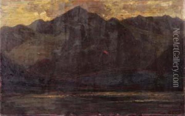 Paesaggio Montano Oil Painting - Giuseppe Carozzi