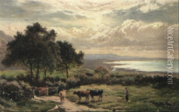 On The Coast, North Wales Oil Painting - Sidney Richard Percy