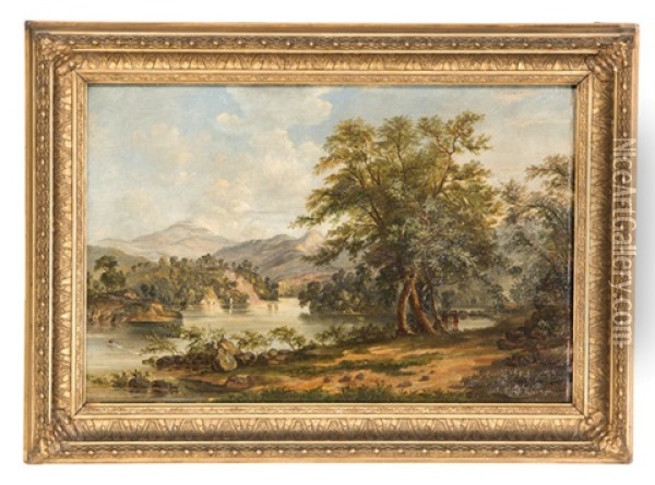 Loch Katrine Landscapes (pair) Oil Painting - Robert B. Hopkin