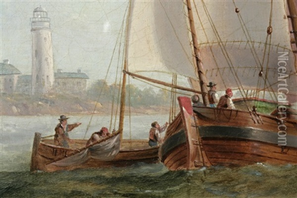 Entering Port Oil Painting - John Wilson Carmichael
