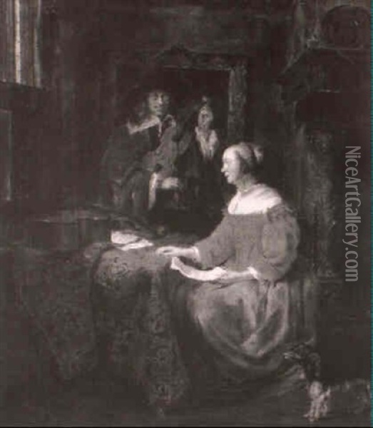 The Duet Oil Painting - Frans van Mieris the Elder