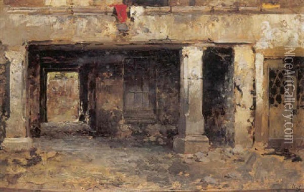 Sottoportico Oil Painting - Vincenzo Irolli