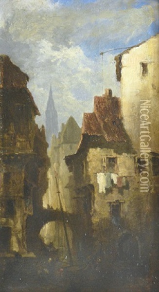 Ansicht Aus Strassburg Oil Painting - Gustav Schoenleber