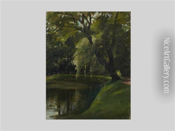 Park Landscape Oil Painting - Louis Lejeune