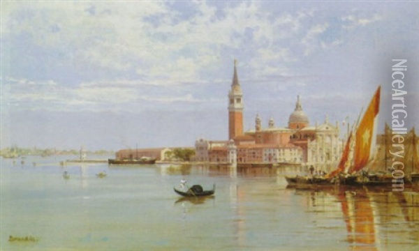 Blick Uber Die Lagune Auf Venedig Oil Painting - Antonietta Brandeis