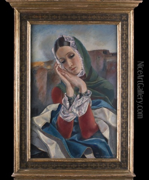 Junges Madchen Oil Painting - Halil-Bey Mussaijassul