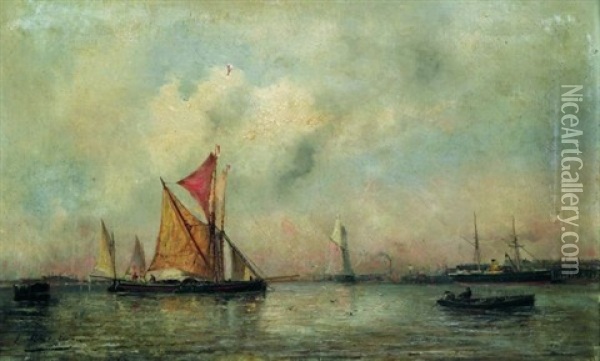 Bateaux Au Port Oil Painting - Paul Charles Emmanuel Gallard-Lepinay