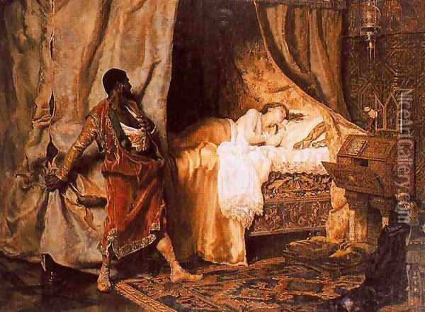 Otelo y Desdemona Oil Painting - Antonio Munoz Degrain