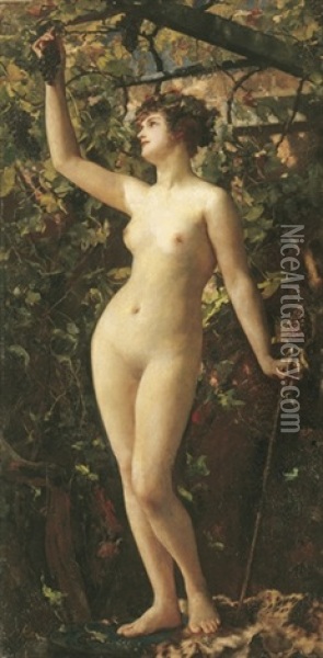 A Bacchante Oil Painting - Henrietta (Mrs. Ernest Normand) Rae