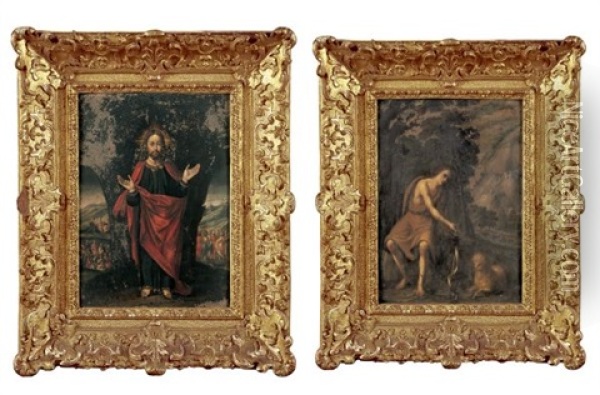 Saint Jean Baptiste (+ Le Christ, Smlr; Pair) Oil Painting - Gabriel Franck