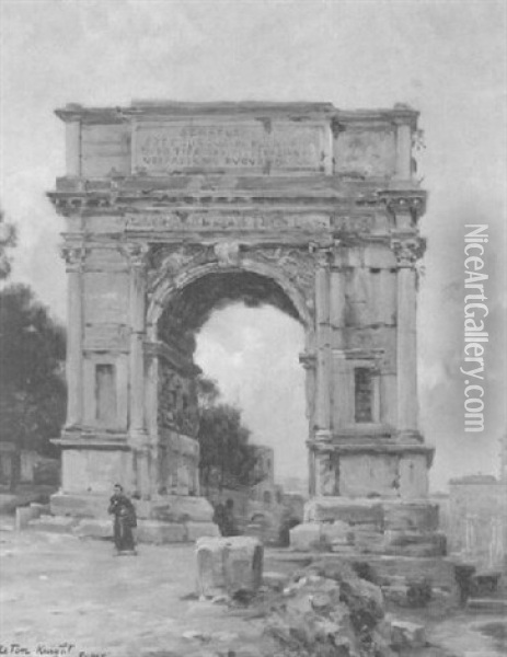 Arch Of Titus (the Forum) Oil Painting - Louis Aston Knight