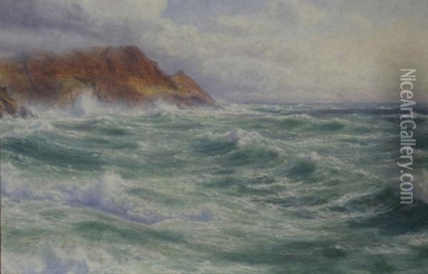 After The Storm, Cornish Coast Oil Painting - Walter James Shaw