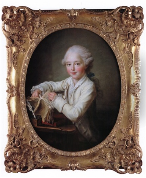 Portrait Des Marquis De Briges Oil Painting - Francois Hubert Drouais