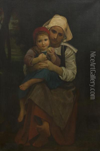 Mother And Child Oil Painting - Henry Salem Hubbell