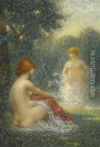 Baigneuses Oil Painting - Hippolyte Petitjean