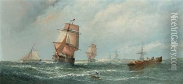 Off Sheerness Oil Painting - William Callcott Knell