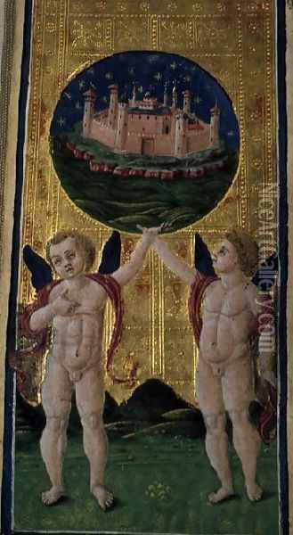 The World, tarot card, c.1490 Oil Painting - Antonio Cicognara