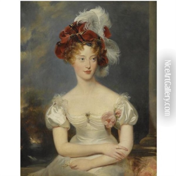 Portrait De Marie-caroline De Bourbon-sicile, Duchesse De Berry Oil Painting - Thomas Lawrence