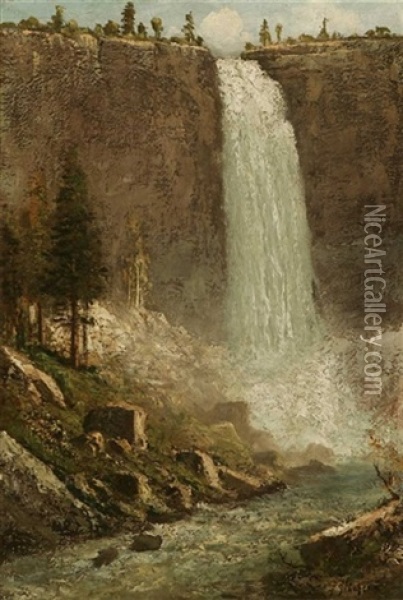 Falls At Yellowstone Oil Painting - Frederick Ferdinand Schafer