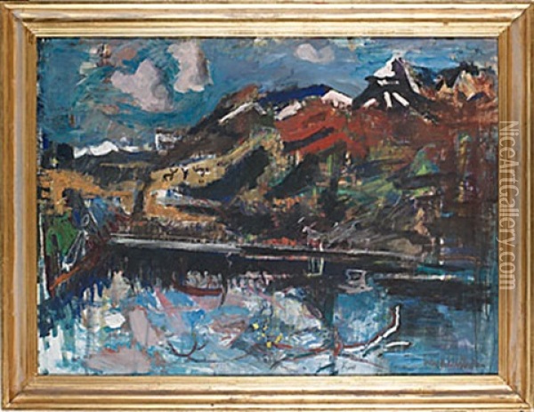 Lappland, Borkajaure Oil Painting - Eric C. Hallstroem