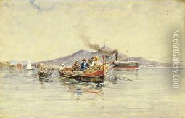 Imbarcazioni Nel Golfo Di Napoli Oil Painting - Francesco, Lord Mancini