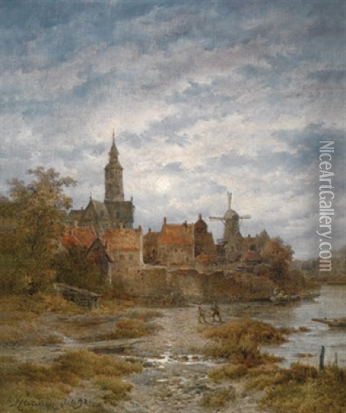 Hollandische Landschaft Oil Painting - Remigius Adrianus van Haanen