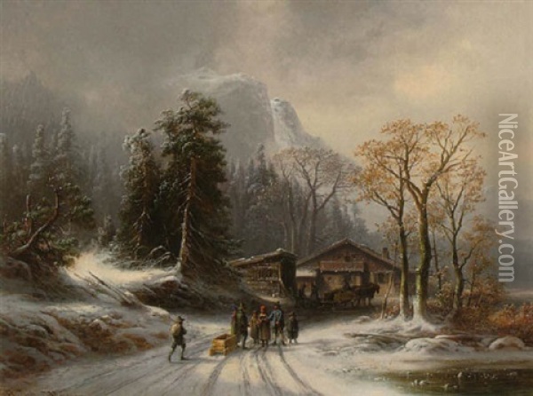 Winter Im Gebirgstal Oil Painting - Anton Doll