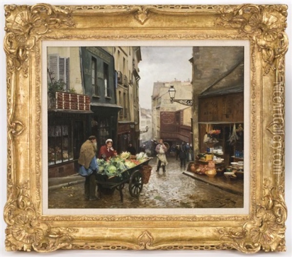 Mouffetard Street, Paris Oil Painting - Victor Gabriel Gilbert