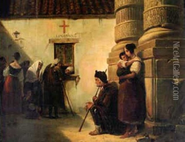 Charite Romaine Oil Painting - Leopold-Louis Robert