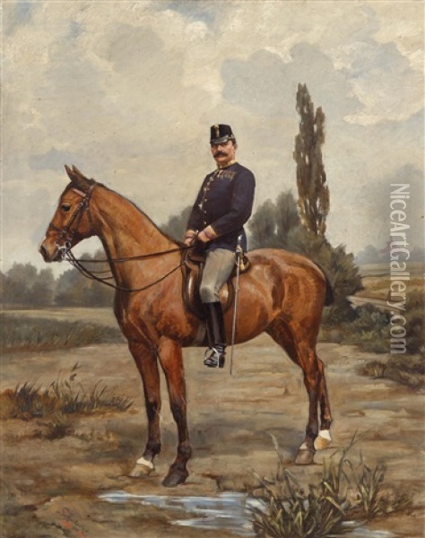 General Der Infanterie Zu Pferd Oil Painting - Eduard Scharlach