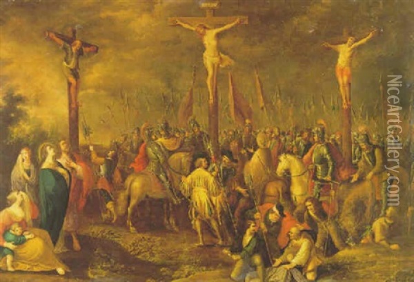 Calvario Oil Painting - Frans Francken III