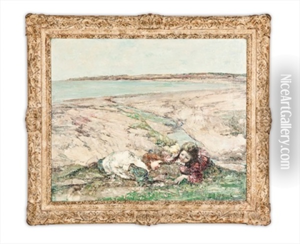 Catching Butterflies, Brighouse Bay Oil Painting - Edward Atkinson Hornel