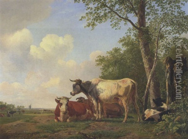 Weidelandschaft Mit Kuhen Oil Painting - Hendrik van de Sande Bakhuyzen