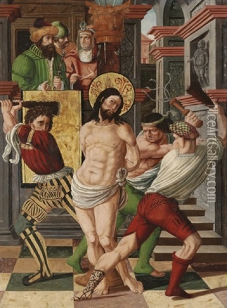 The Flagellation Oil Painting - Wolfgang Breuer
