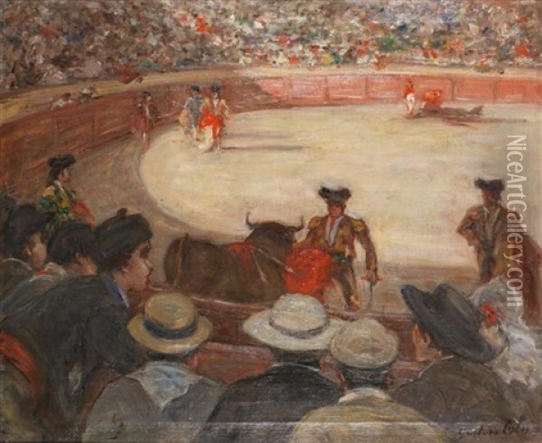 Scene De Corrida Oil Painting - Gustave Henri Colin