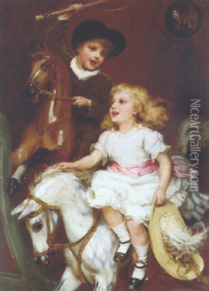 The Hobby Horses Oil Painting - Frederick Morgan