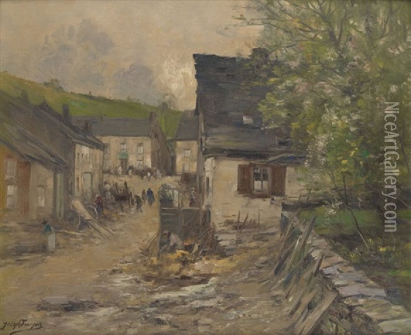 Cour De Ferme Oil Painting - Joseph Charles Francois