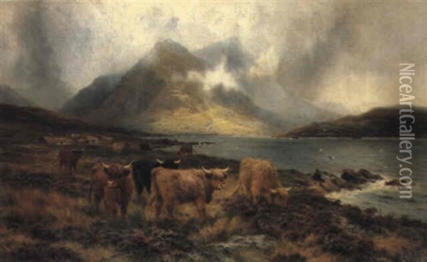 Hills Of Mist Skye Oil Painting - Louis Bosworth Hurt