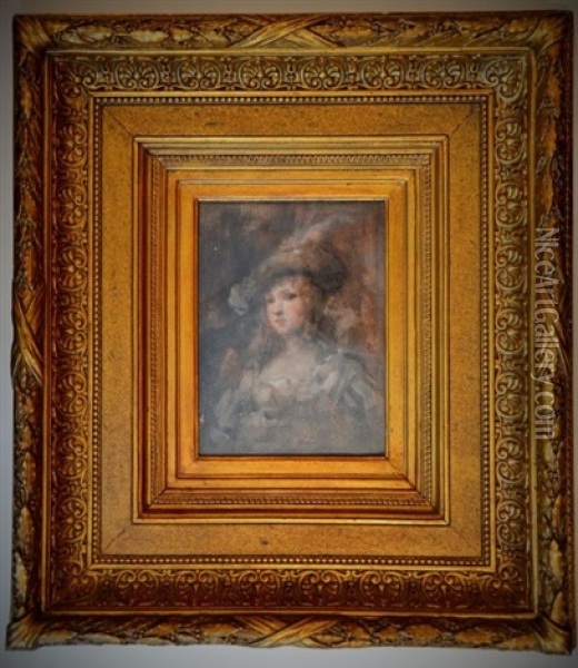 Jeune Femme Vetue D'une Robe Mauve Oil Painting - Lajos Bruck