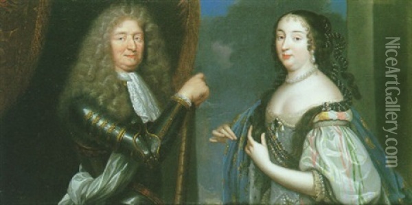 Portrait Du Duc Et De La Duchesse De Longueville Oil Painting - Charles Beaubrun