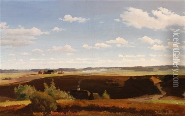 Landscape From East Jutland Oil Painting - Hans Ludvig Smidth