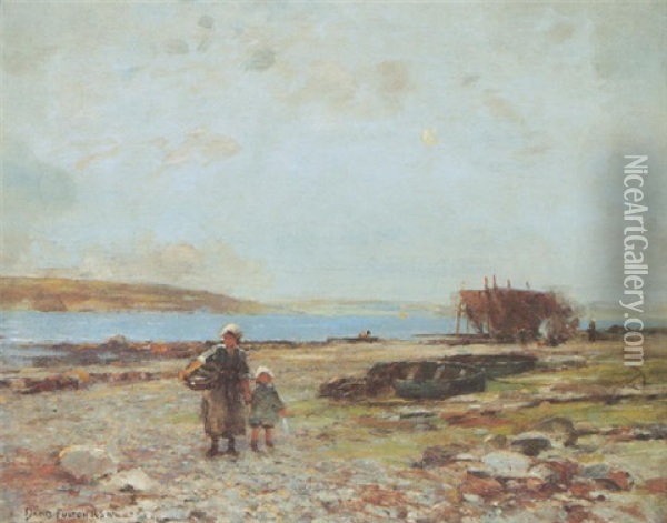 On The Lochside Shore Oil Painting - David Fulton