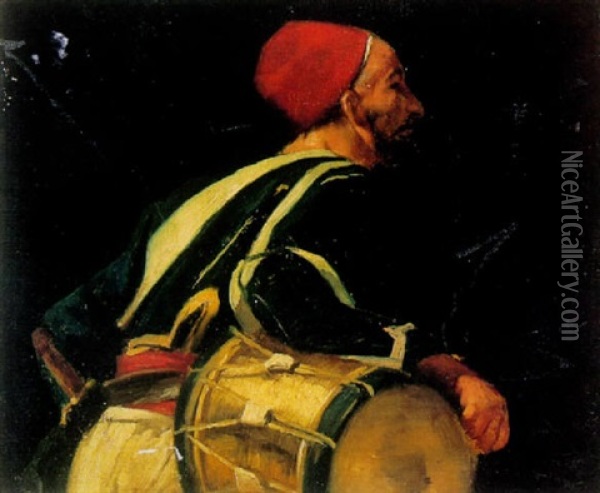 A Zouve Oil Painting - Eugene Delacroix