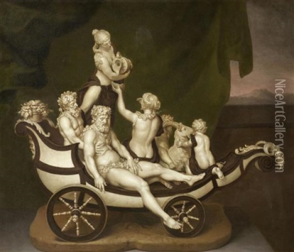 Der Wagen Des Silenus Oil Painting - Johann Eberhard Ihle